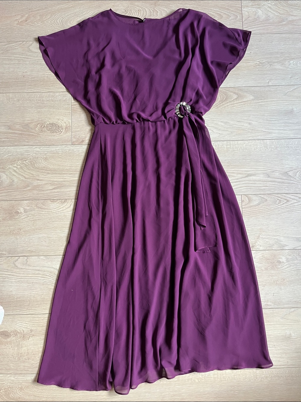 Joseph Ribkoff Plum Maxi Dress with Tie Waist